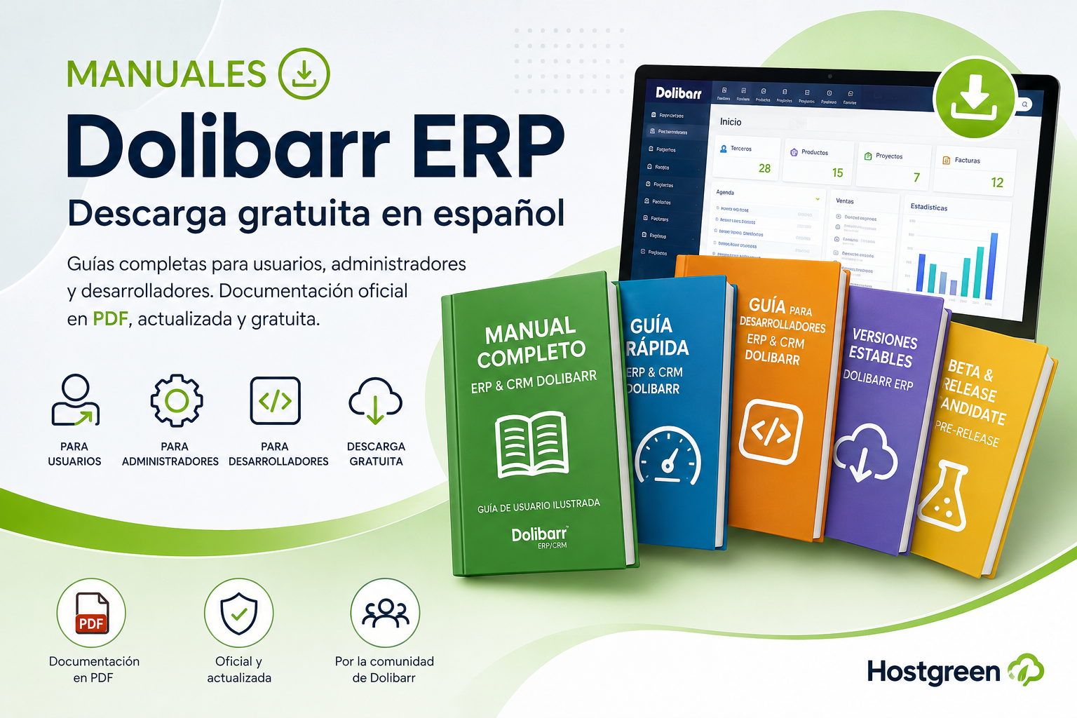 Manuales y Guías de Descarga Dolibarr ERP - Hostgreen